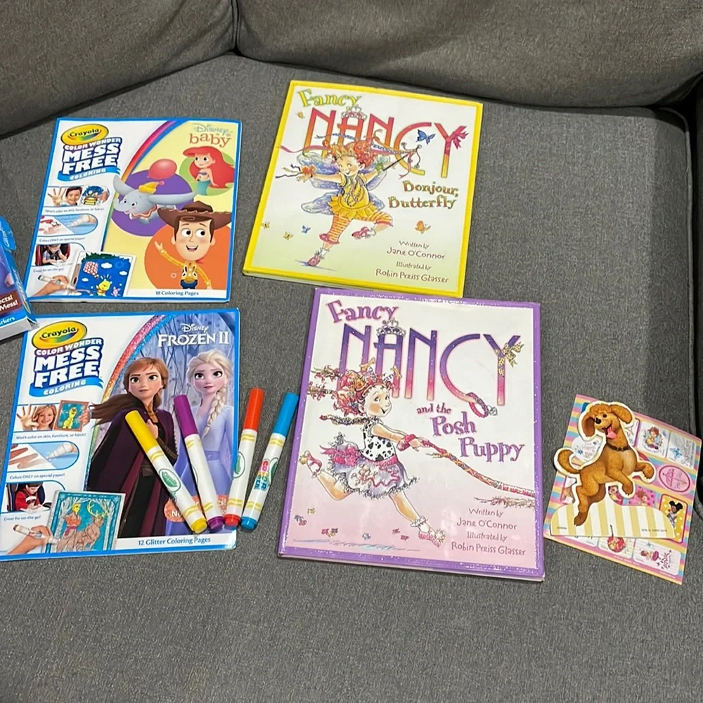 COPY - Fancy Nancy Bundle Books Crayola color wonder mess free color